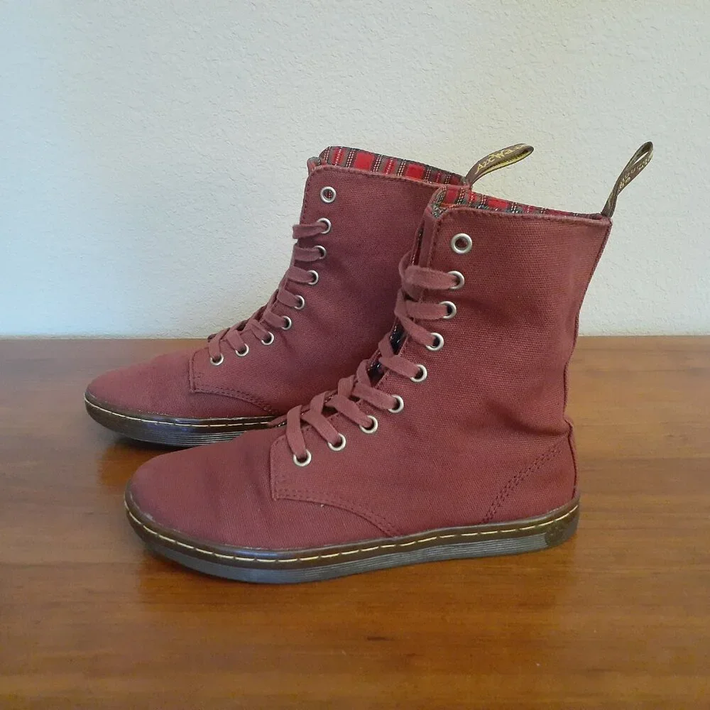 Dr. Martens Stratford Canvas Plaid Lined Boots